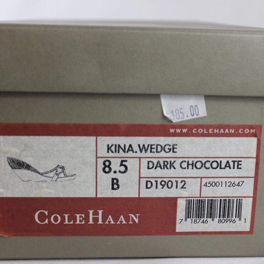Cole Haan Kina Leather Sandal Slides - Elegant Brown Wedge - Picture 5 of 5